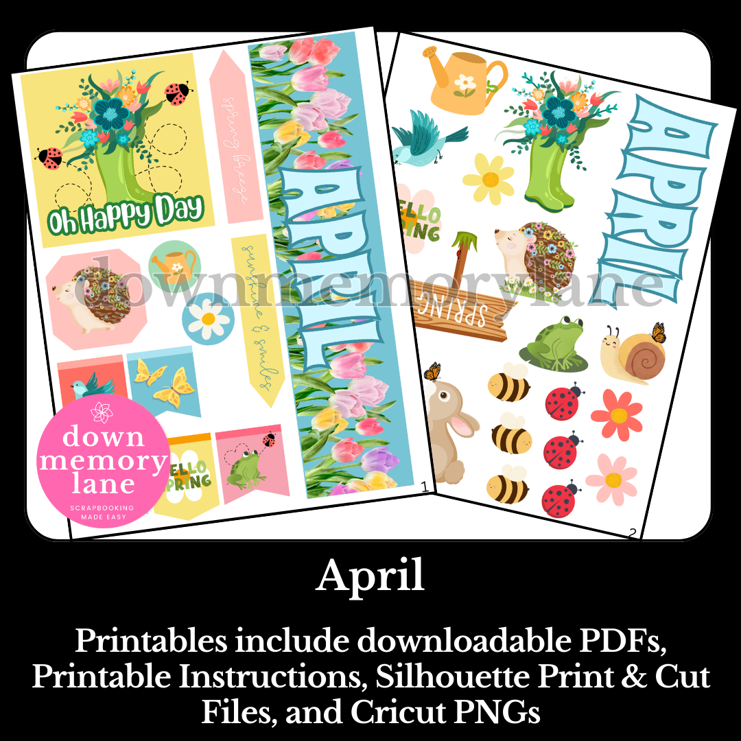 April Month Printable – Down Memory Lane
