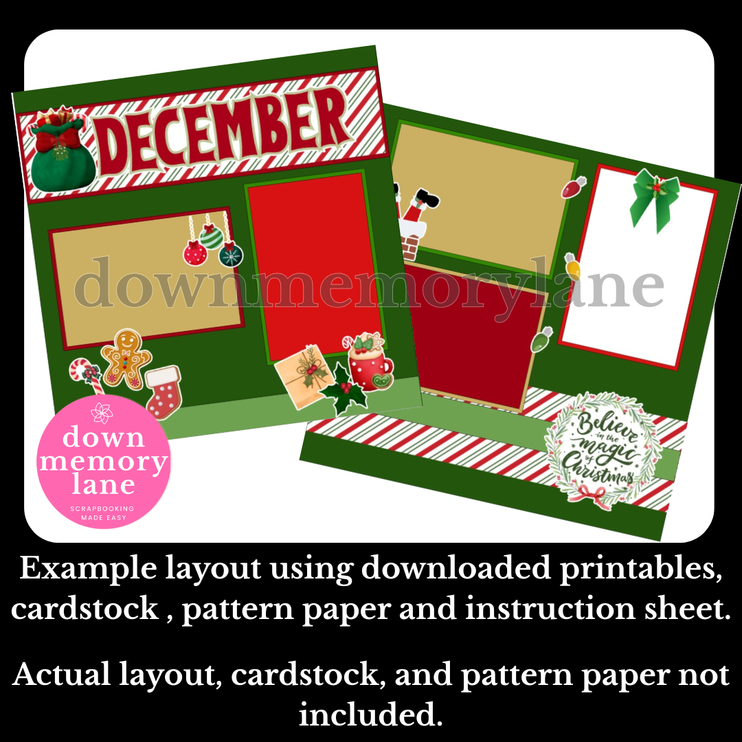 December Month Printable – Down Memory Lane