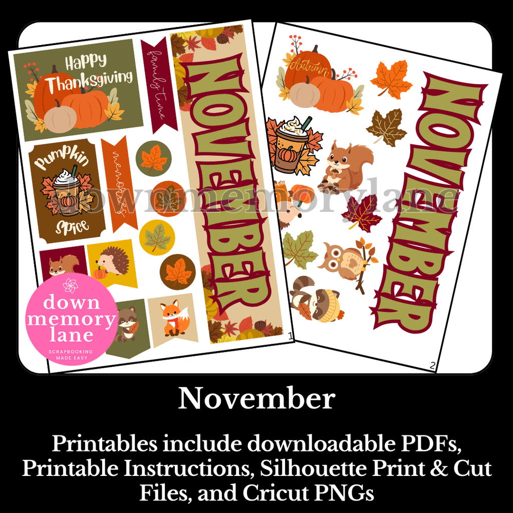 November Month Printable
