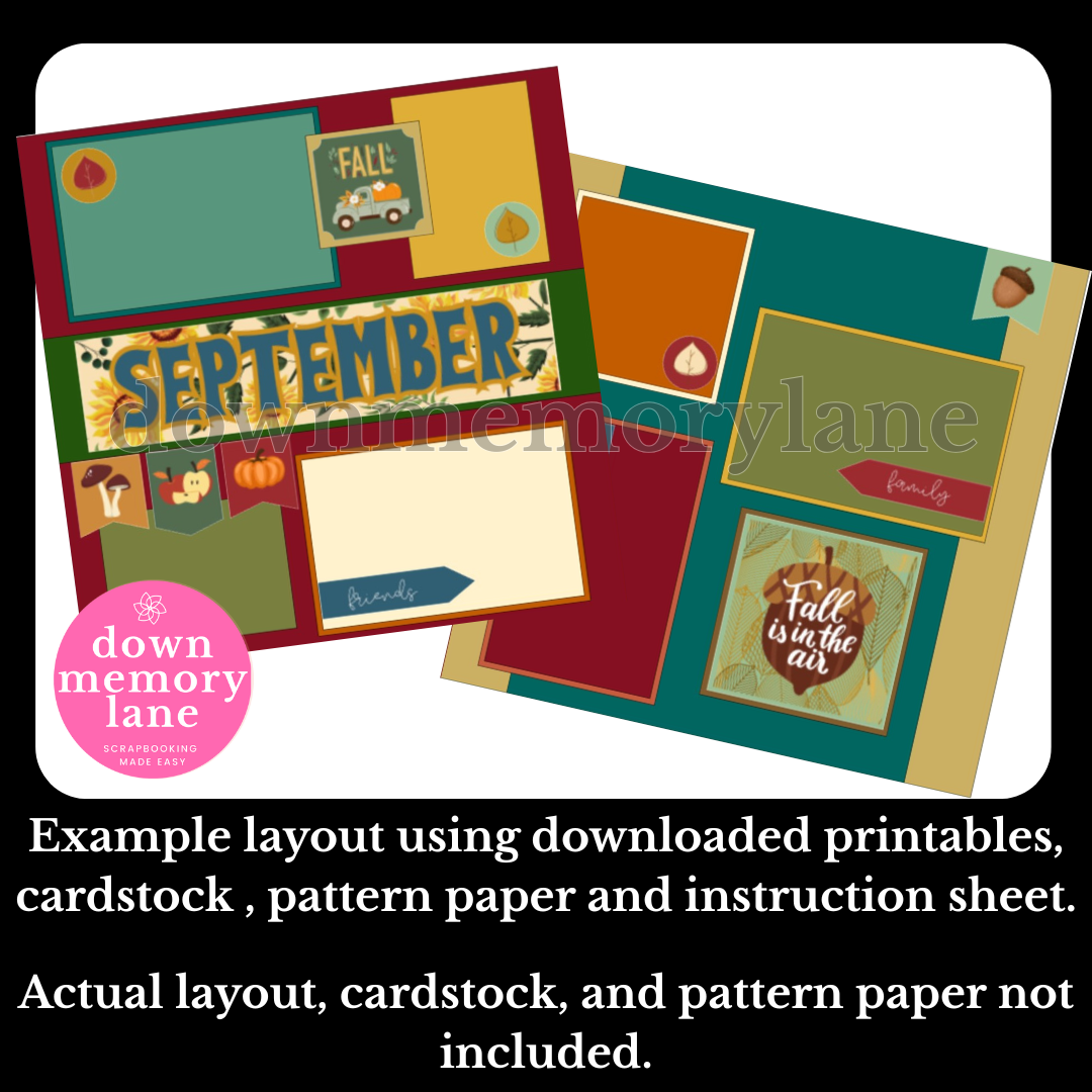 September Month Printable – Down Memory Lane